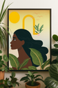Sunlit Serenity – Afro Woman Nature Art Print