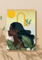 Sunlit Serenity – Afro Woman Nature Art Print