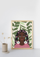Floral Grace – Modern Afro Art Print
